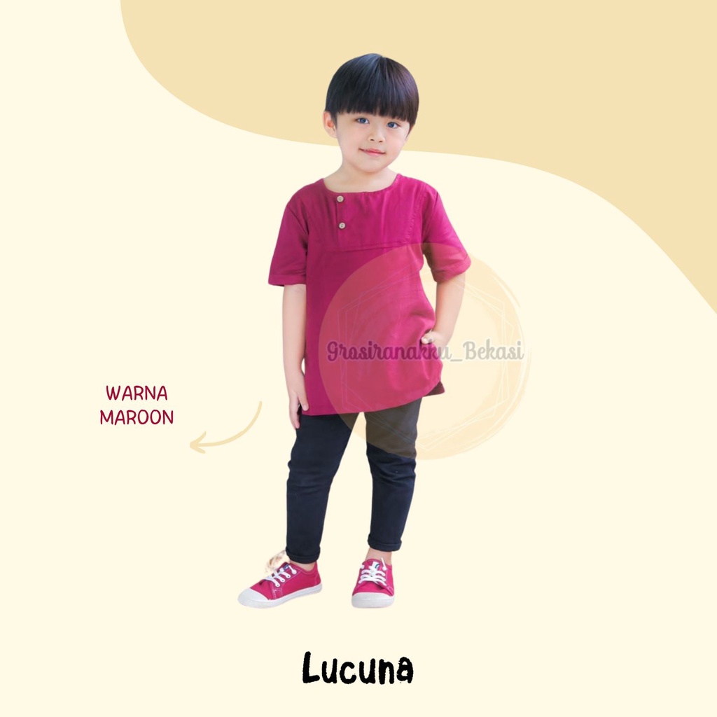 Koko Anak Noah Lucuna Linen Mix Warna Size 1-5 tahun