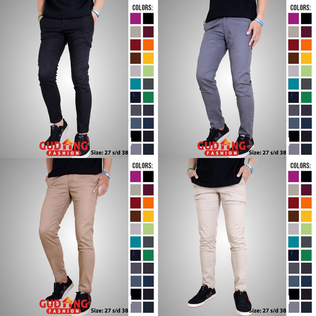 Celana Chino Panjang Pria Stretch - Banyak Pilihan Warna CLN (COMB)