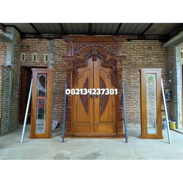 TERLARIS!! Pintu Jati Asli Gebyok Ukir Jawa terbaru Jepara satu paket | Gebyok Ukir Jepara