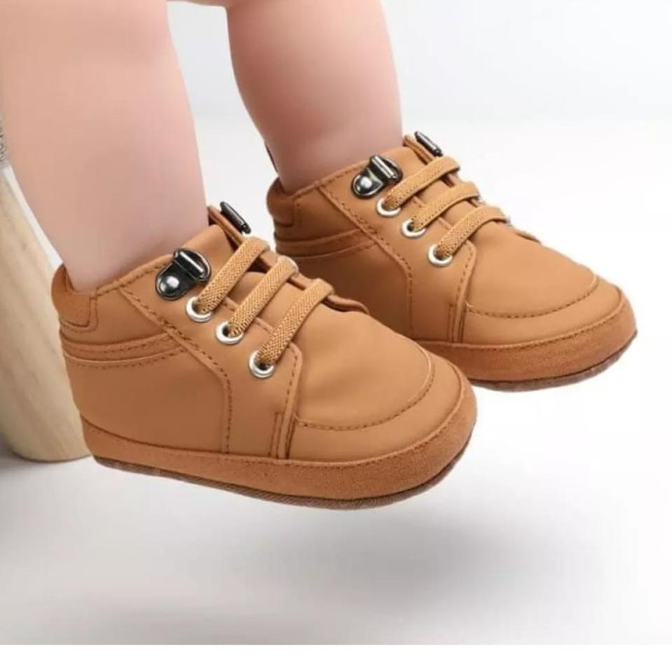 Sepatu Prewalker Bayi Laki Laki Perempuan Umur 0 - 12 Bulan Baby Prewaker Shoes Sepatu Prewalker Bayi Sepatu Boot Anak Bayi Laki Laki Perempuan Murah Umur 0 - 14 Bulan, umur 1 Tahun Tan AK 01