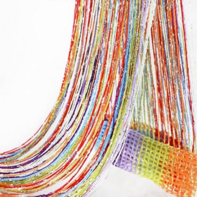 Tirai Gliter Pelangi/Rainbow Tirai Pembatas Ruangan/Tirai Dekorasi Ruangan/Tirai Pintu Danjendela