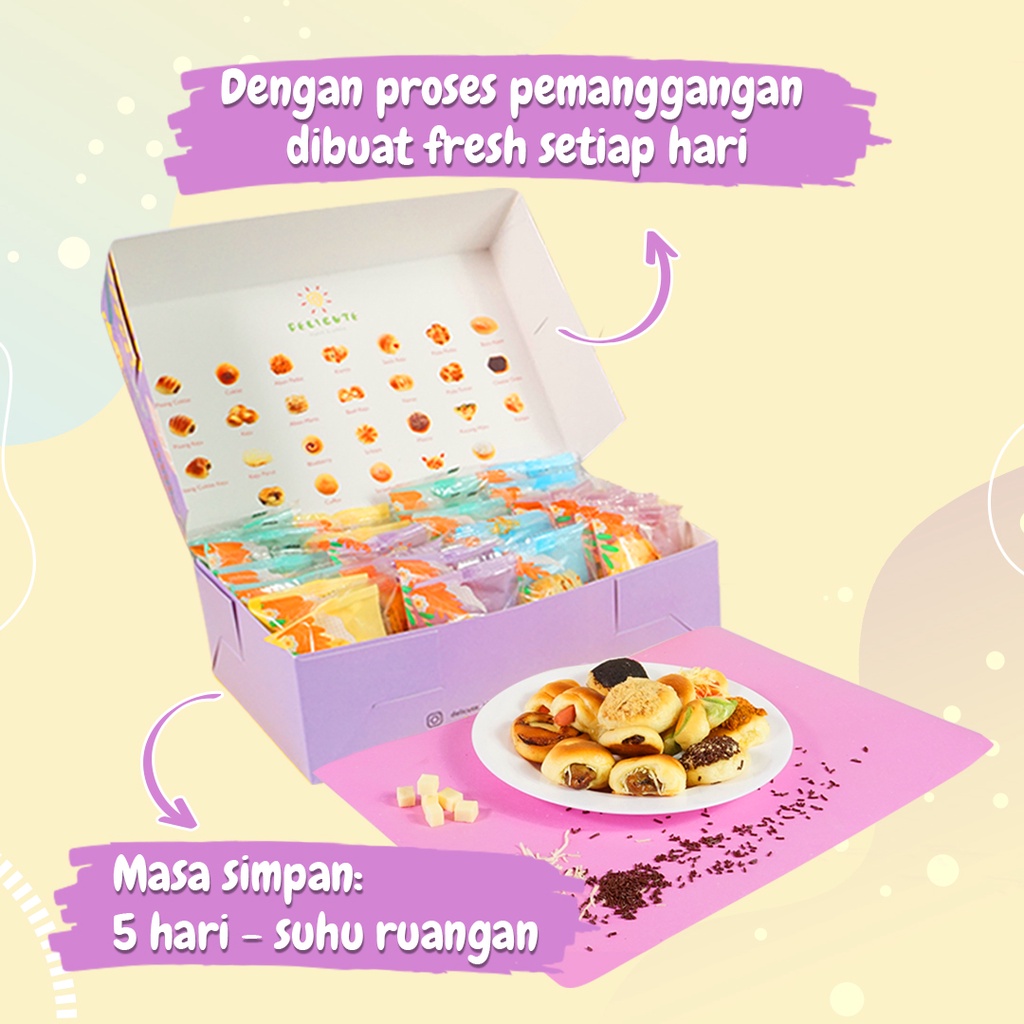 Roti Delicute Bun Kemasan Box isi 24pcs - Mix Rasa (bisa pilih rasa)