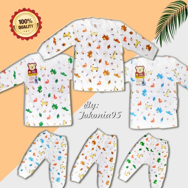Setelan Lengan Panjang Putih Baby Tara - Katun Soft Premium SNI - baju bayi