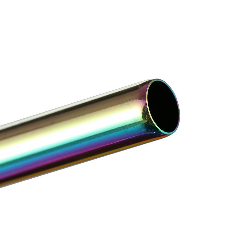 R-FLOWER 13pcs Sedotan Minum Logam Portabel Rumah &amp; Dapur Melengkung Lurus Barware Bar Aksesoris