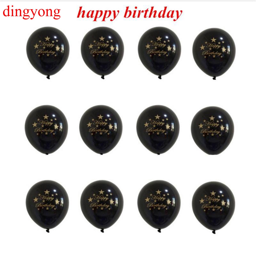 6pcs set Balon Warna  Hitam  Untuk Dekorasi  Pesta Pernikahan 