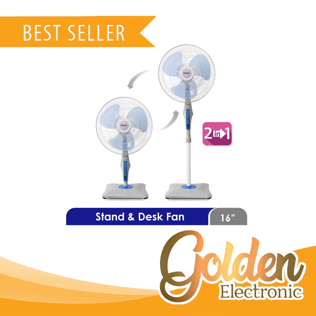 Stand Fan 16&quot; Cosmos 16-SNQ Kipas Angin Berdiri Cosmos 16SNQ Kipas 2in1 Desk Fan Stand Fan 16 Inch