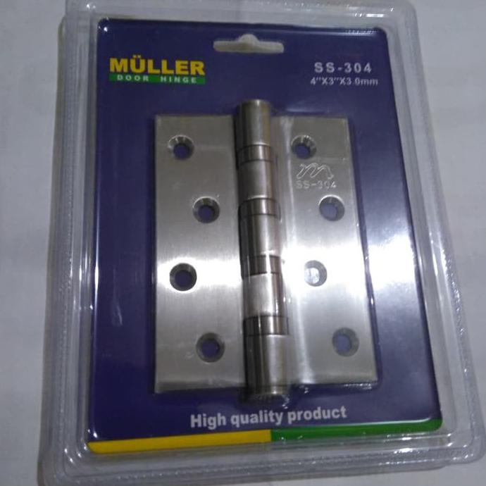 GAGANG PINTU ENGSEL PINTU MULLER 4 INC / DOOR HINGE SS - 304 ASLI KUNINGAN