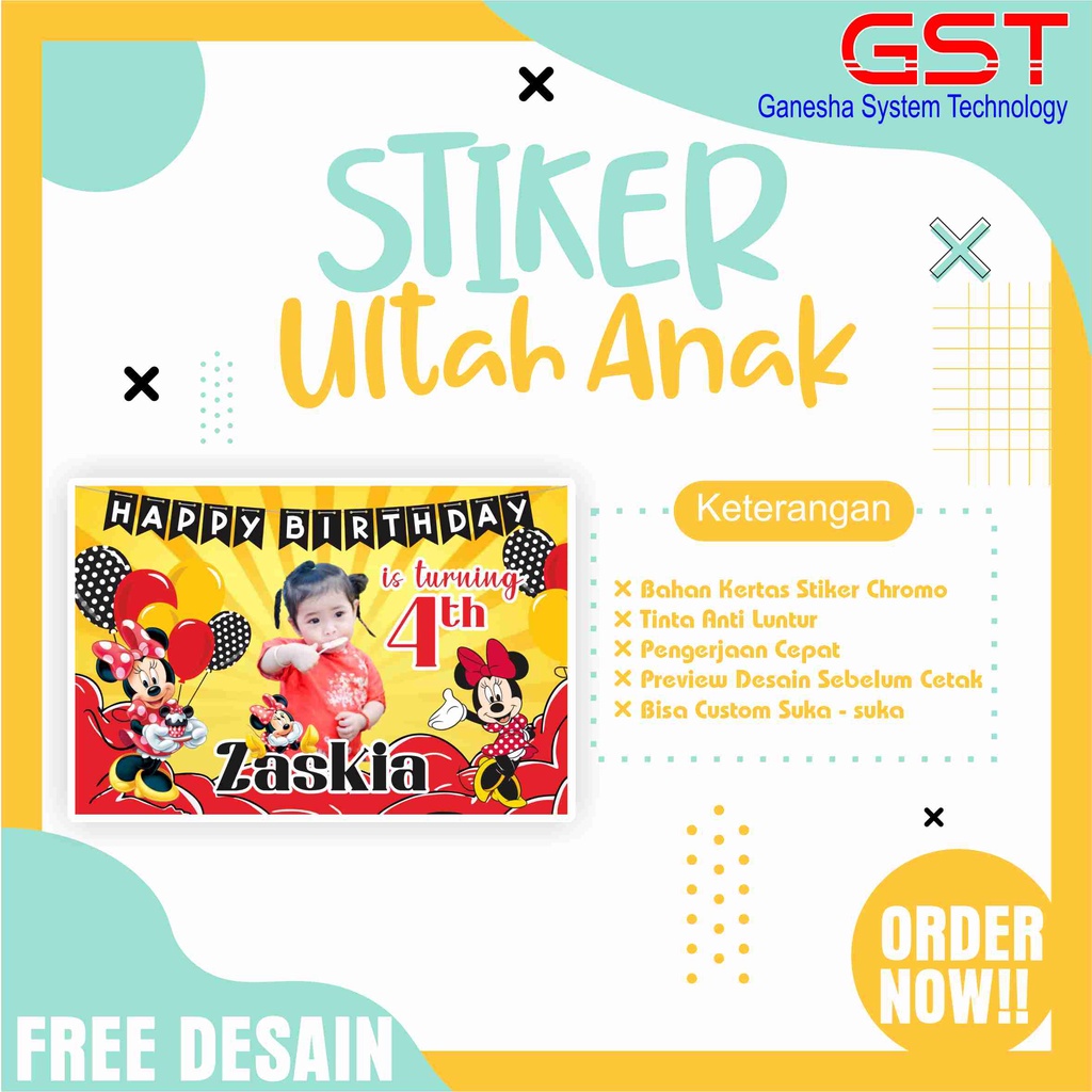 

STIKER ULANG TAHUN ANAK/STICKER ULANG TAHUN ANAK CUSTOM/TASYAKURAN