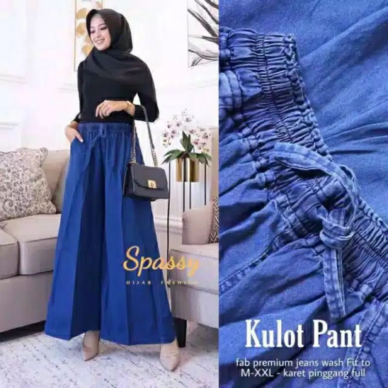 Celana Kulot Jeans Wanita Denim Premium Bawahan Wanita Murah-2