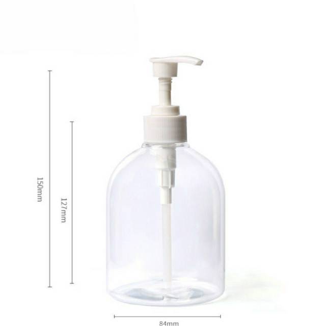 Botol Pump 500ml | Wadah Kosong Pencet Tekan Plastik PET | Utk Sabun Handsanitizer Gel Parfum Toner