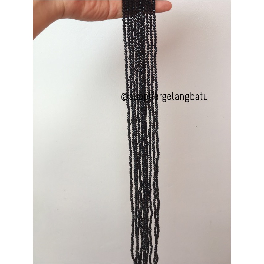 Crystal Ceko Doft 4mm hitam bahan aksesoris beads manik donat rondel kristal manik perhiasan emas