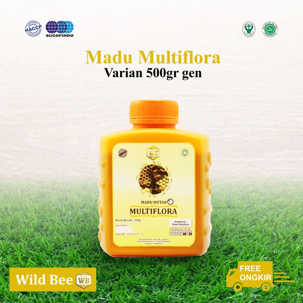 

Madu Multiflora 500gr / Lebah Apis Melifera - Garansi Murni & Asli 100% - Wild Bee-Kemasan Ekonomis