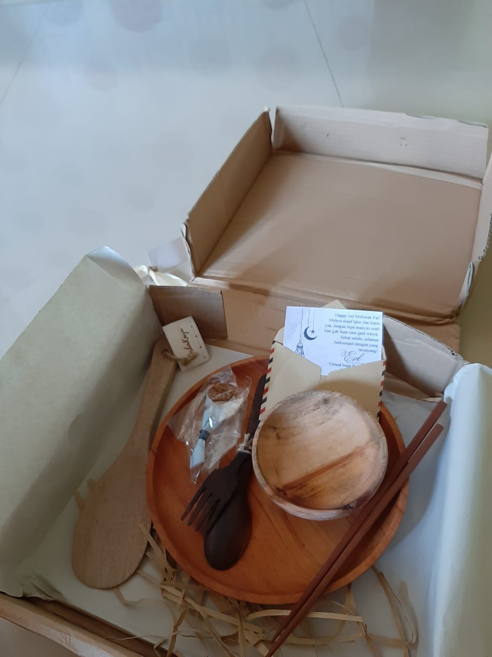 Kado Box  Perabot Kayu Pernikahan Gift Set Ulang Tahun Hampers Set Alat Makan