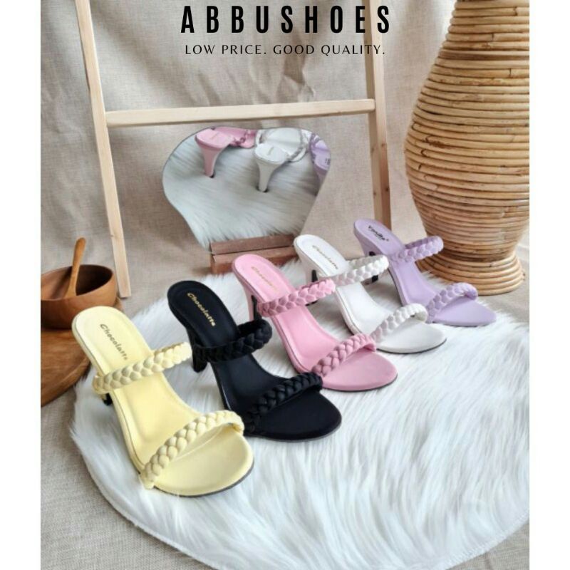Sendal High Heels Kepang Ban / Sendal Heels 9 cm / Sendal Heels Polos