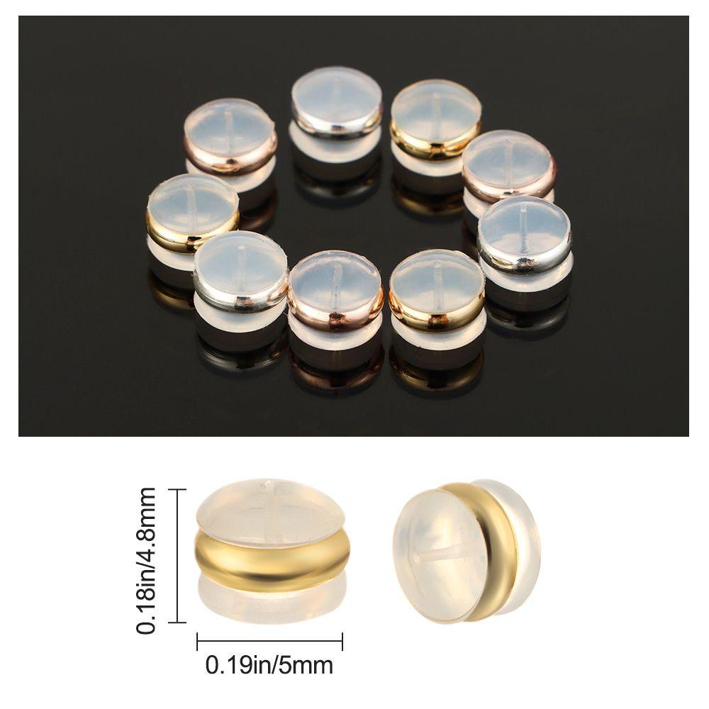 Suyo 10Pcs Karet Telinga Belakang DIY Ring Earring Studs