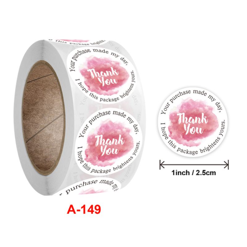 [MYUME.STORE] 500 pcs Stiker thank you/segel thank you/thanks for order/ label online shop-M