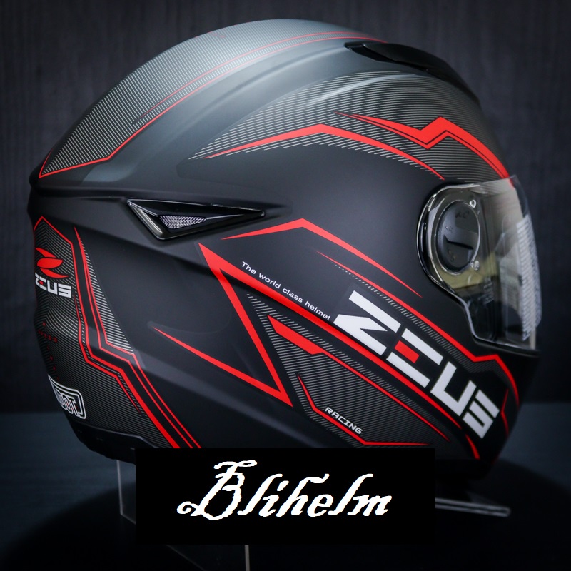 HELM ZEUS ZS 811 BLACK DOFF AL12 BLACK RED | ZS-811 FULL FACE HELMET | ZS811 FREE DARK VISOR-3
