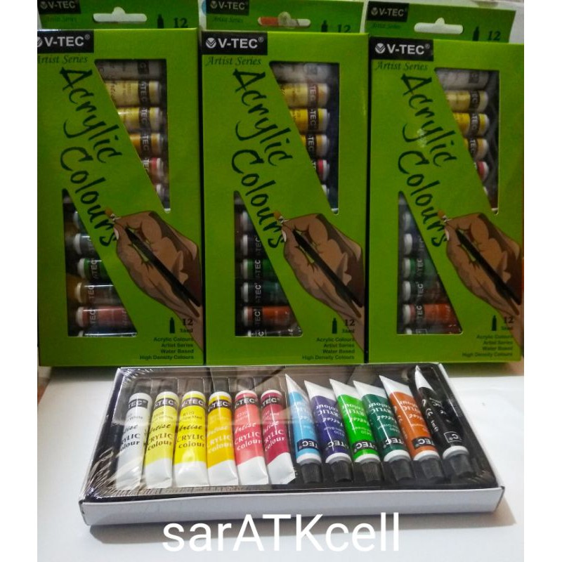 

Cat Akrilik colour Satu Set isi 12 Tube