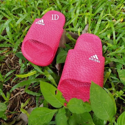 Slip-On Flat Karet Pria Wanita Motif Adidas