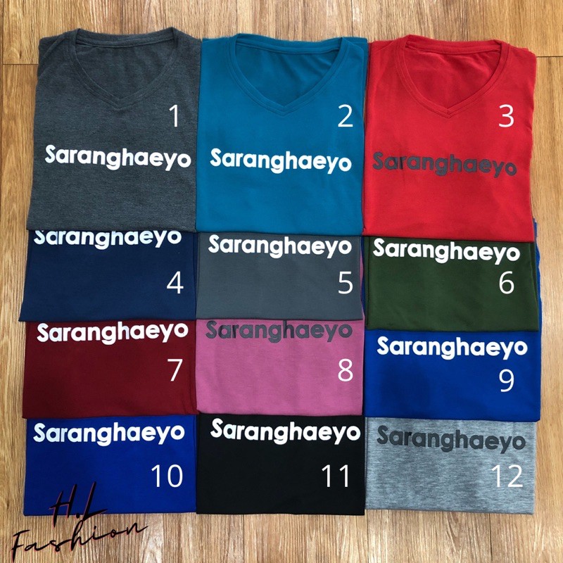 Kaos Wanita leher V “Saranghaeyo”