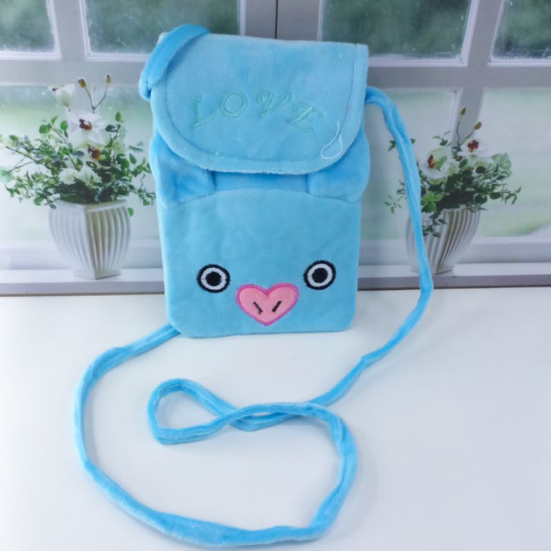 Tas Slempang Bludru Karakter Bts Tas Anak Lucu