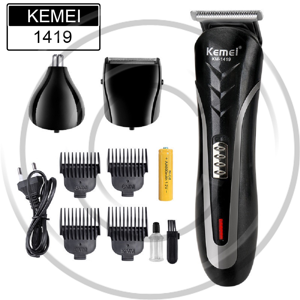 KEMEI / KM-1419 / Alat Cukur Pria 3in1 (Rambut, Kumis / Jenggot, Hidung)