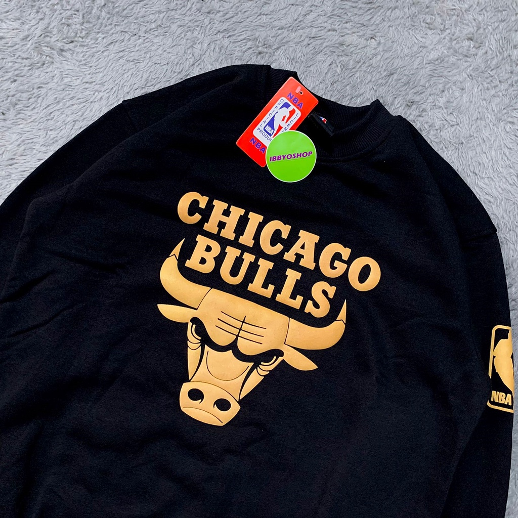 SWEATER CREWNECK NBA CHICAGO BULLS MITCHEL &amp; NESS PREMIUM FULLTAG LABEL