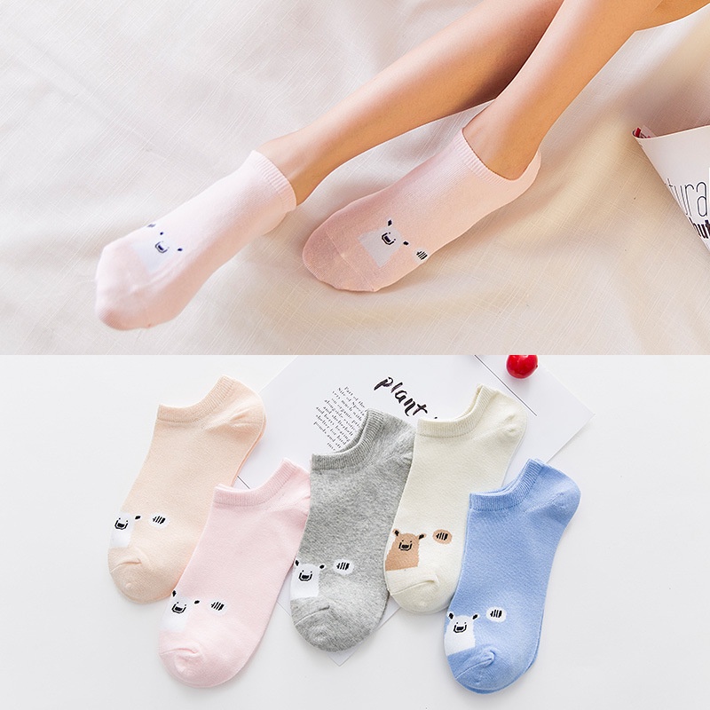 Kaos Kaki Lucu Hewan Kartun Wanita Ankle Sneaker Socks (Model Random) D1225