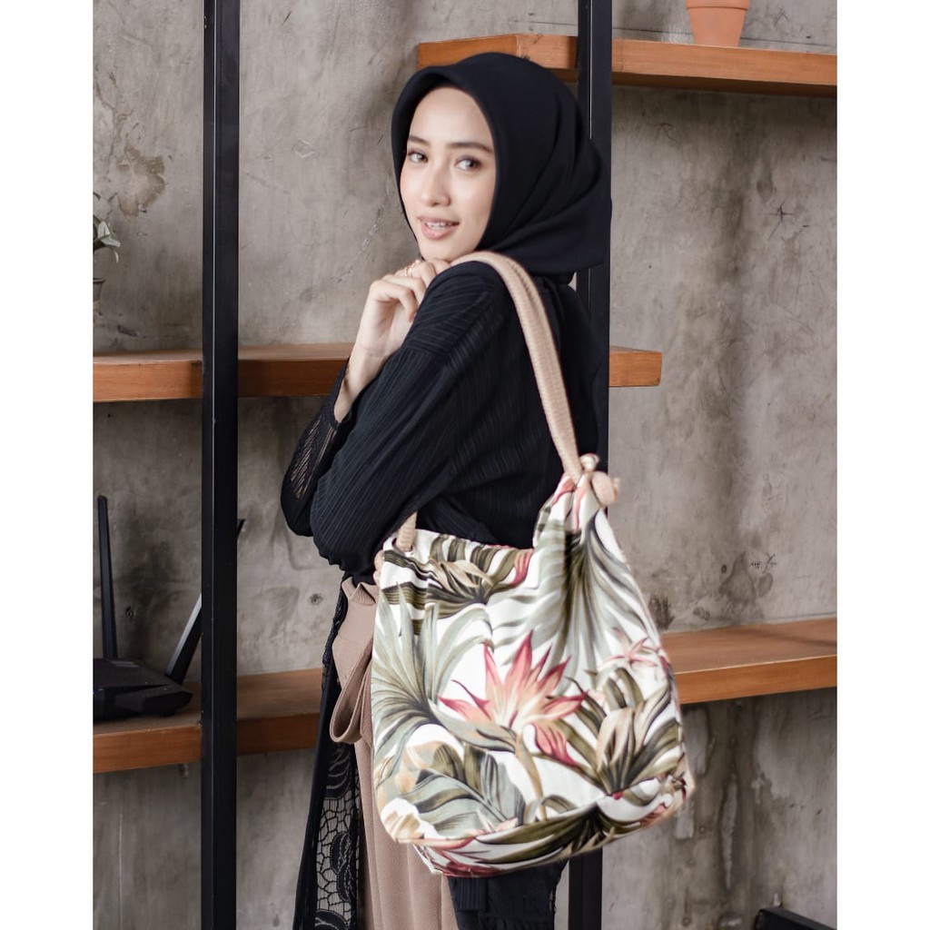 EQ_(COD) TOTEBAG Kanvas Tote bag Wanita Tebal Motif LUCU Model Tali Sumbu Tambang BESAR