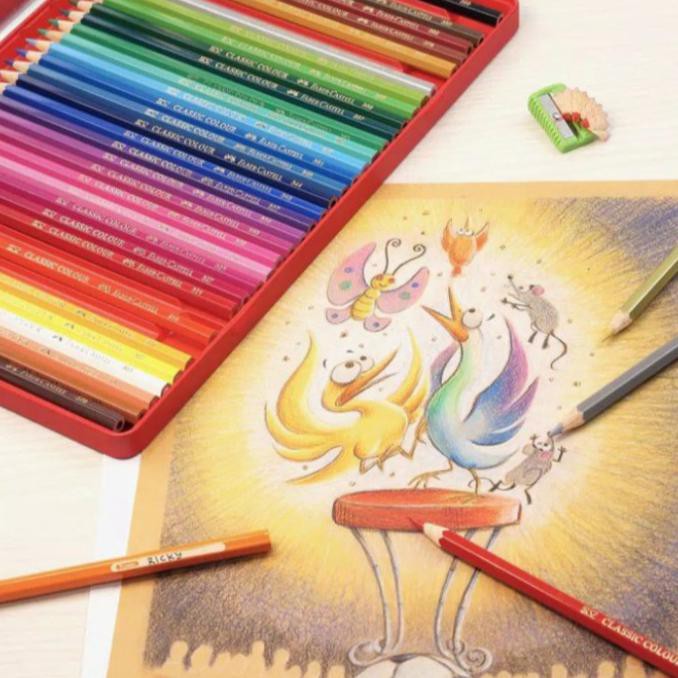 

(PERALATAN MENGGAMBAR) PENSIL WARNA FABER CASTELL 36 WARNA CLASSIC TIN CASE (KEMASAN KALENG) PROMO