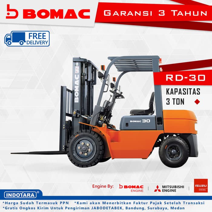 Bomac Forklift Diesel 3T RD30A-IC240