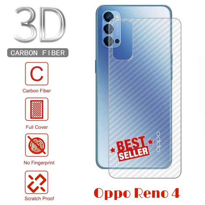 Garskin Oppo Reno 4 Versi ( Indonesia )Carbon Skin Handphone Transparant Reno 4