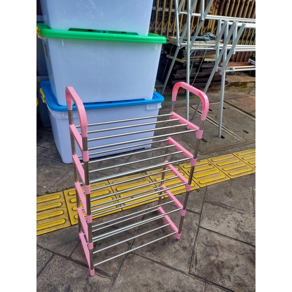 Rak Sepatu Besi Stainless Susun 5 / Rak Sepatu 5 Tingkat / Rak Sepatu Sendal