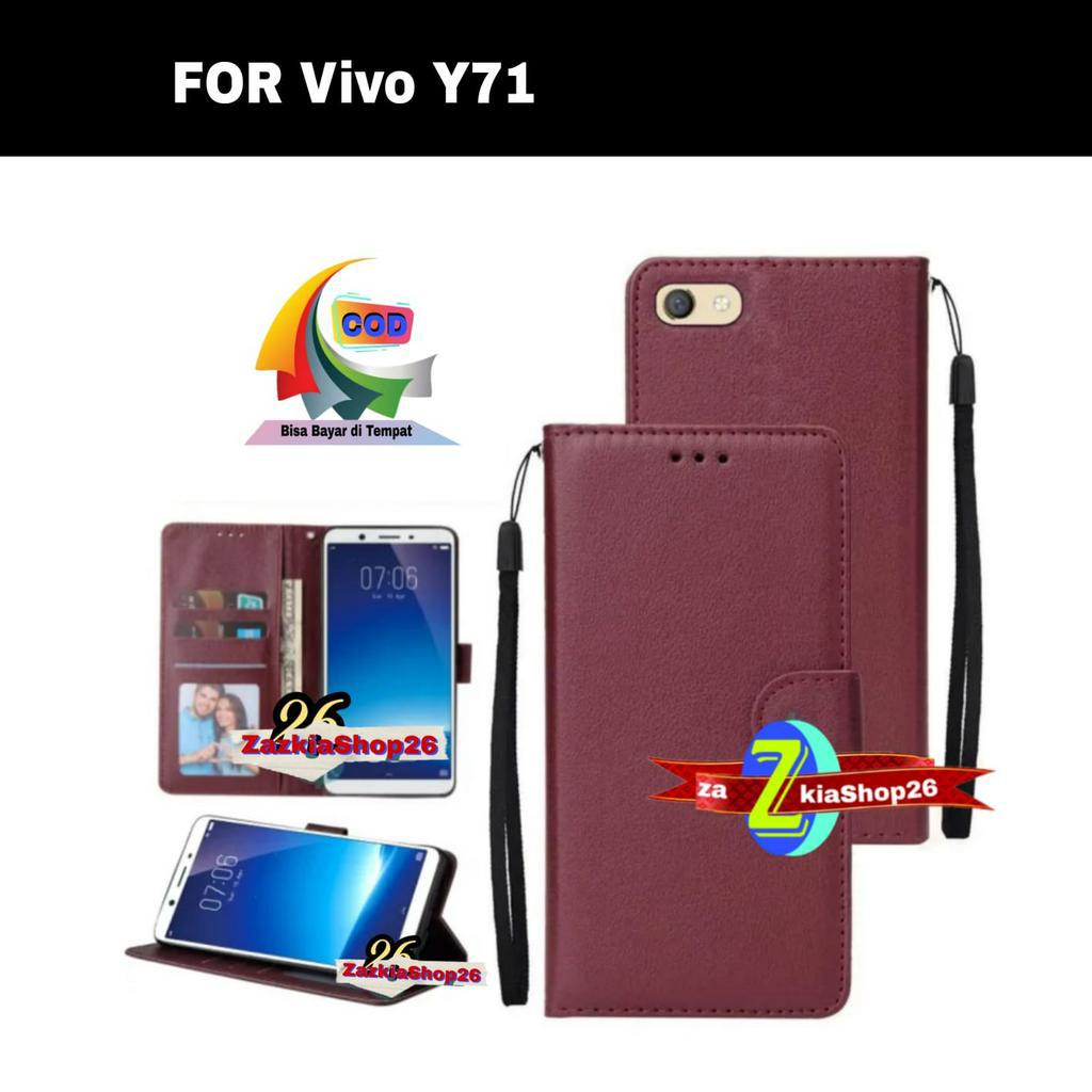CASE FLIP CASE DOMPET KULIT FOR VIVO Y71 CASING DOMPET-FLIP COVER LEATHER-SARUNG HP