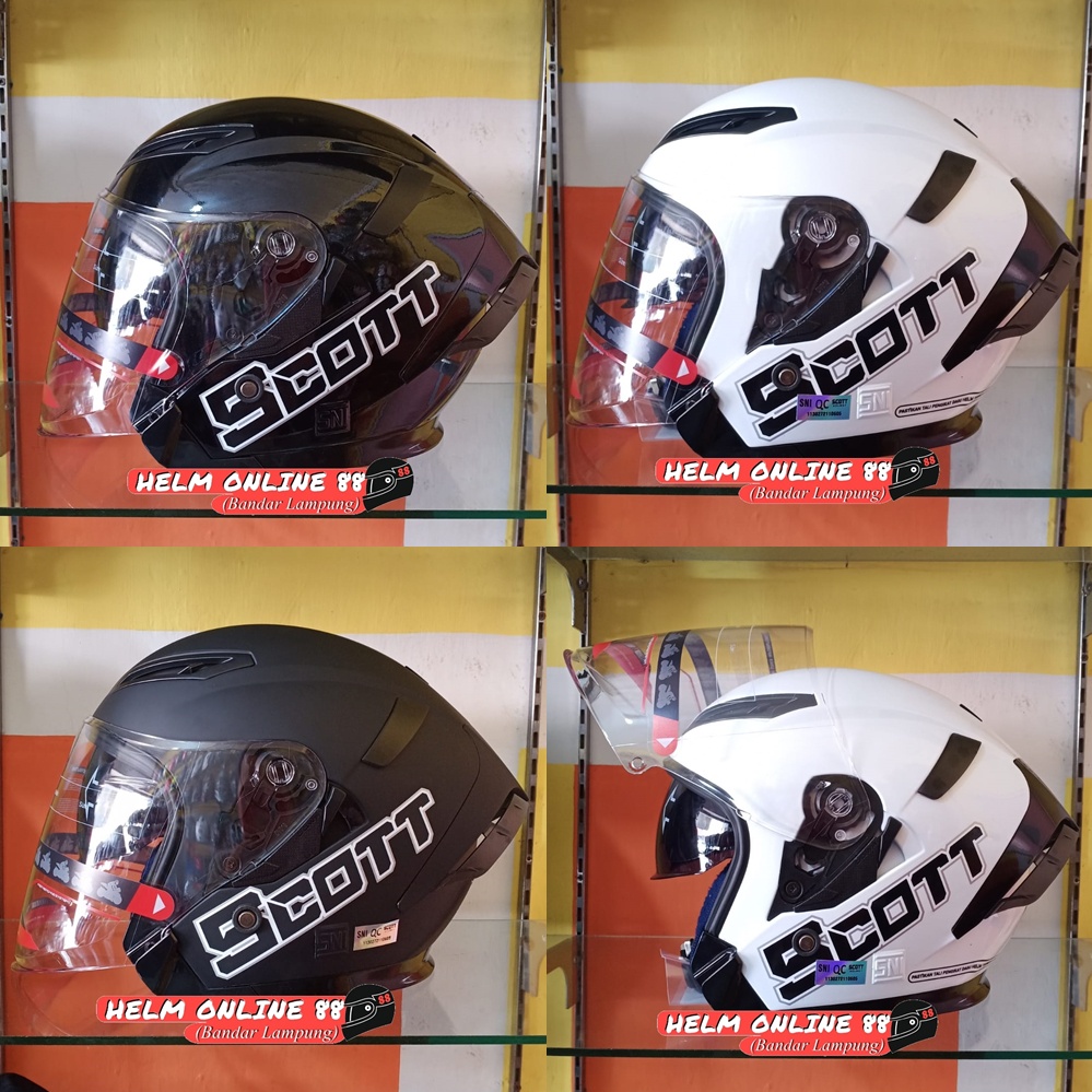 Helm SCOTT GPTECH Double Visor Half Face Helm Murah Helm Viral SCOOT GP-TECH