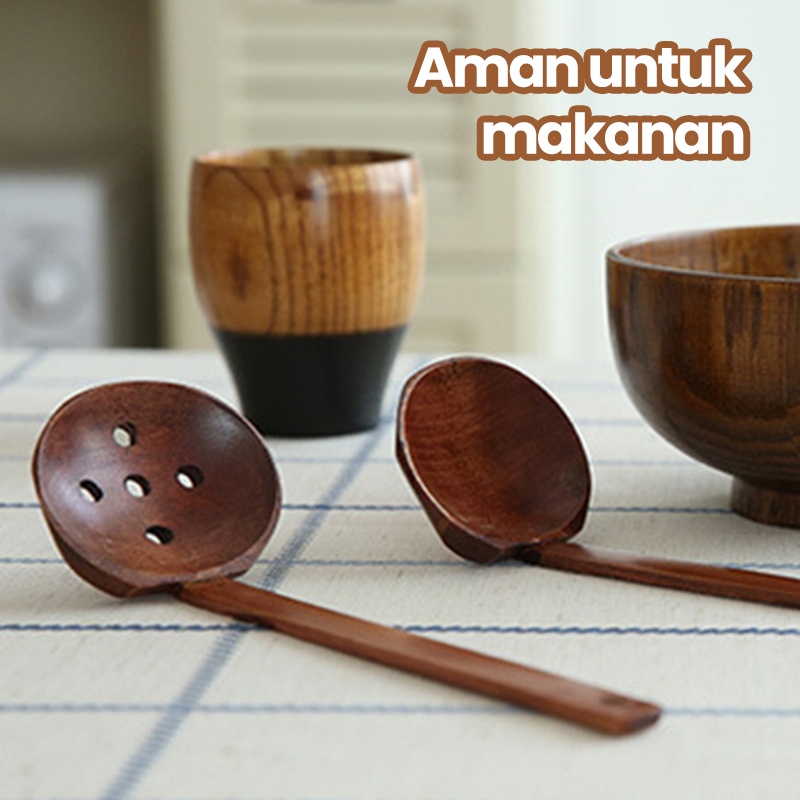 【COD+dalam stok+Pengiriman Cepat】Sendok Sup Kayu Sendok Sayur Saringan Minimalis Irus Skimer Centong Sayur Berlubang  Sendok Sup Bahan Kayu  Sendok Sup/Sendok Sup Berlubang   Untuk Alat Makan / Aman Amanuntuk   makanan Alat Makan