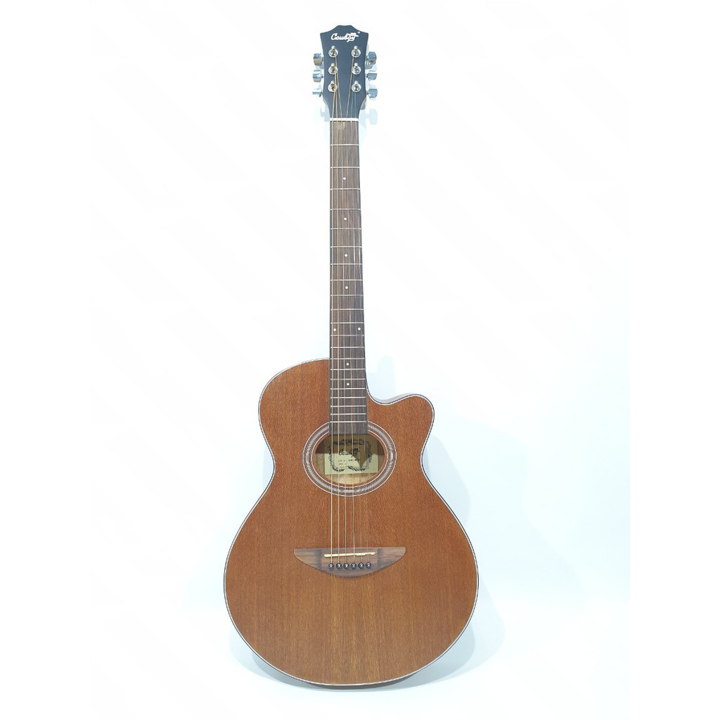 Gitar Akustik Merk Cowboy Original Tipe GWC-38 NS Warna Cokelat Trusrod Senar String Slim Murah