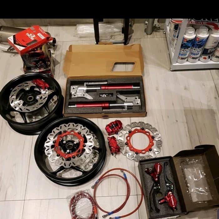Paketan Double Disk Aerox Upsidedown Cakram belakang Komplit Aerox cakram|kaliper|komponenmotor