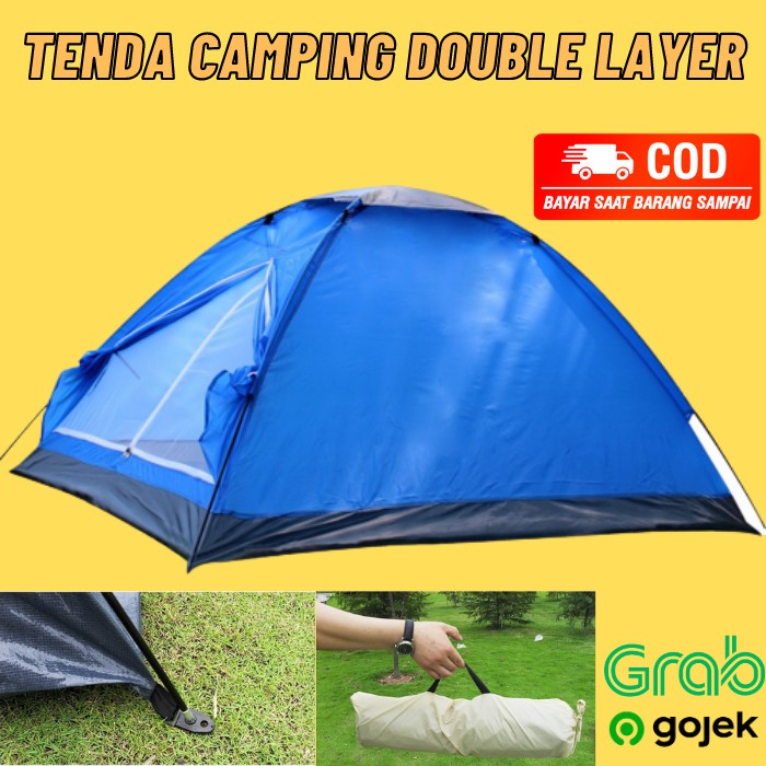 Tenda Camping Double Layer / Tenda Kemping Kemah Anak / Tenda Dome 2 Orang