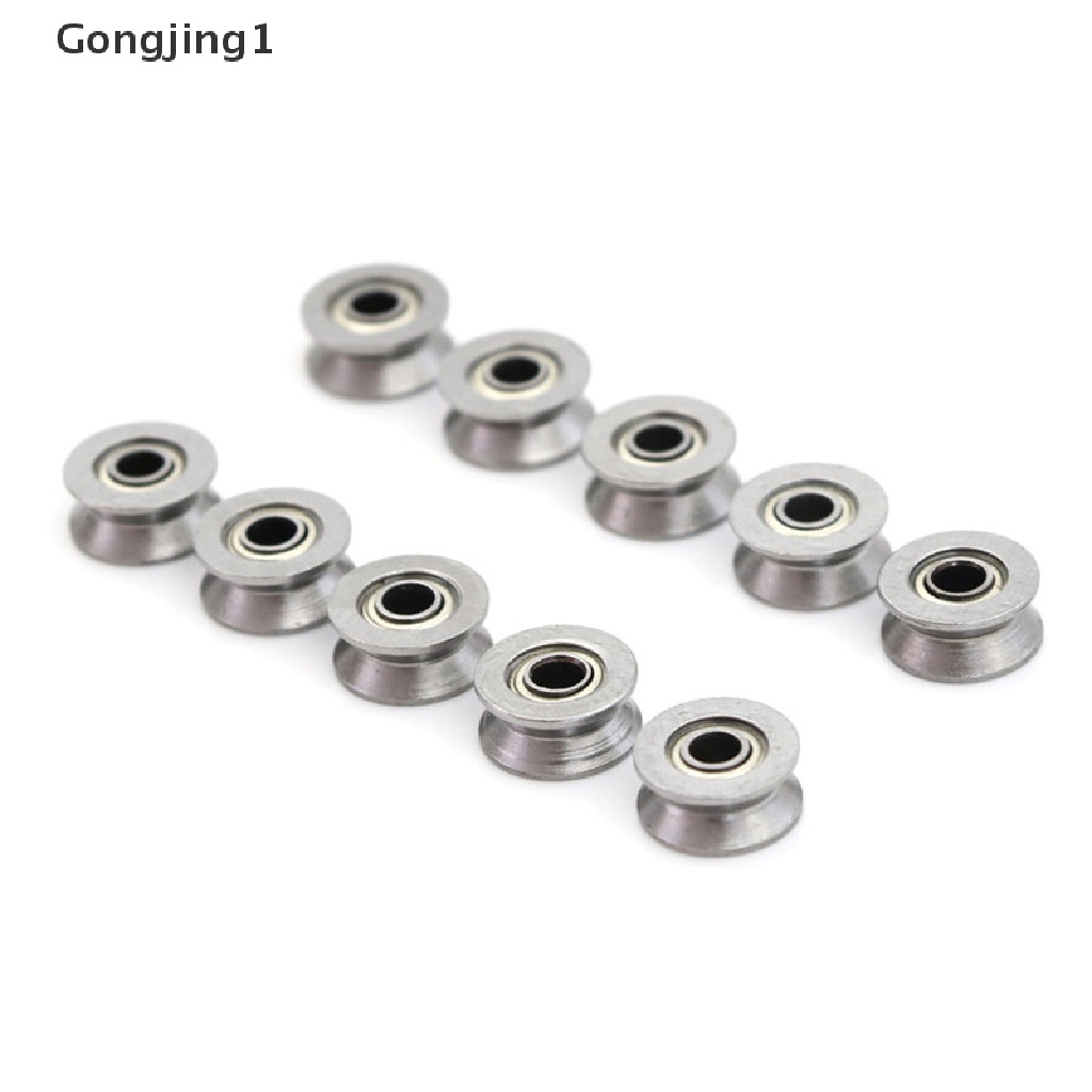 Gongjing1 10pcs Bearing Pulley Ball Bearing Hcs Deep V Groove Ukuran 3x12 X 4mm