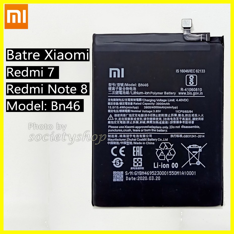 Baterai Xiaomi Redmi 7 Note 8 BN46 Batre Battery batu batray hp ori