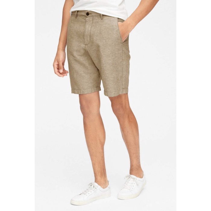 Celana GAP Chino Shorts in Linen Cotton Brown Original Pendek - 34