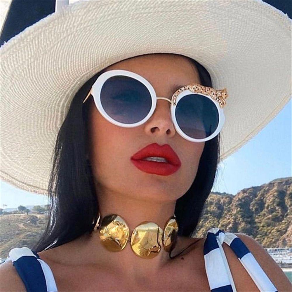 Lily Kacamata Hitam Untuk Wanita Fashion Bulat Berlian Eyeglasses Sun Glasses