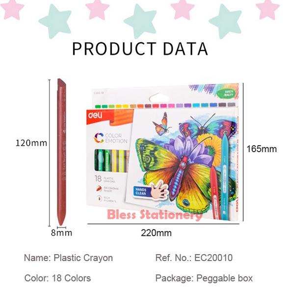 

Q-ALT ♥ // Deli krayon plastik 18 warna anak sekolah plastic crayon - EC20010 kekinian