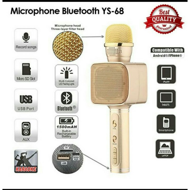 MICROPHONE BLUETOOTH YS-68 MIC BLUETOOTH KARAOKE