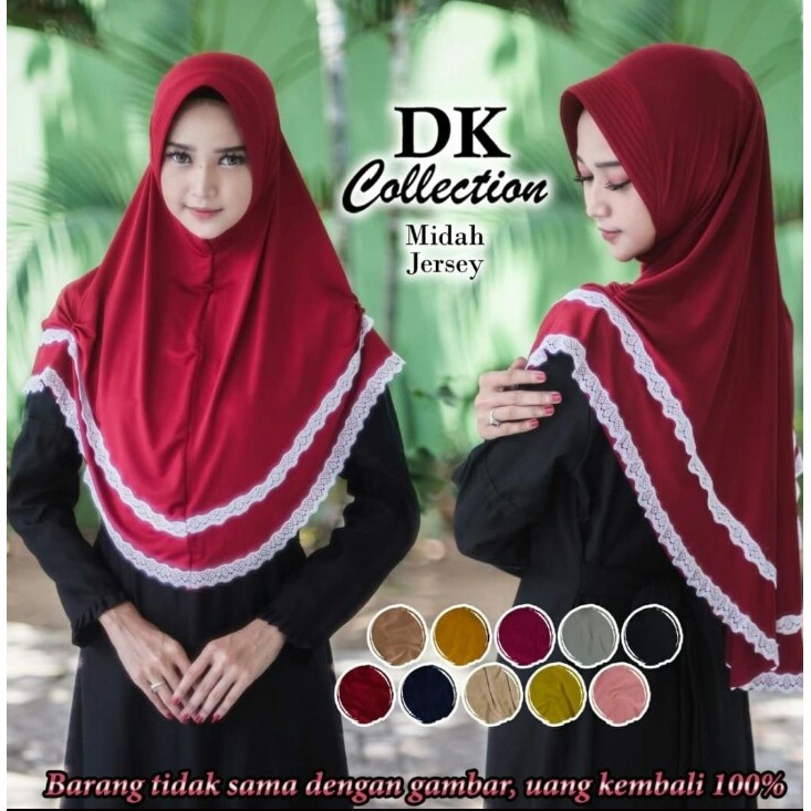 JILBAB INSTAN JERSEY R2 RENDA /HIJAB KHIMAR KERUDUNG REMPEL PITA MURAH