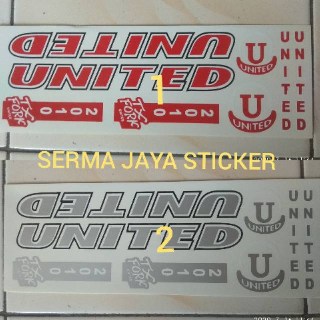 Sticker stiker sepeda UNITED