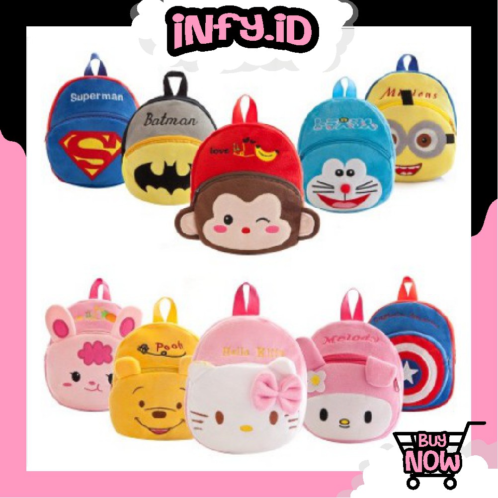 INFY - Tas Ransel Anak Karakter Bag Backpack Mini Motif Cartoon Cute Cod Import R115