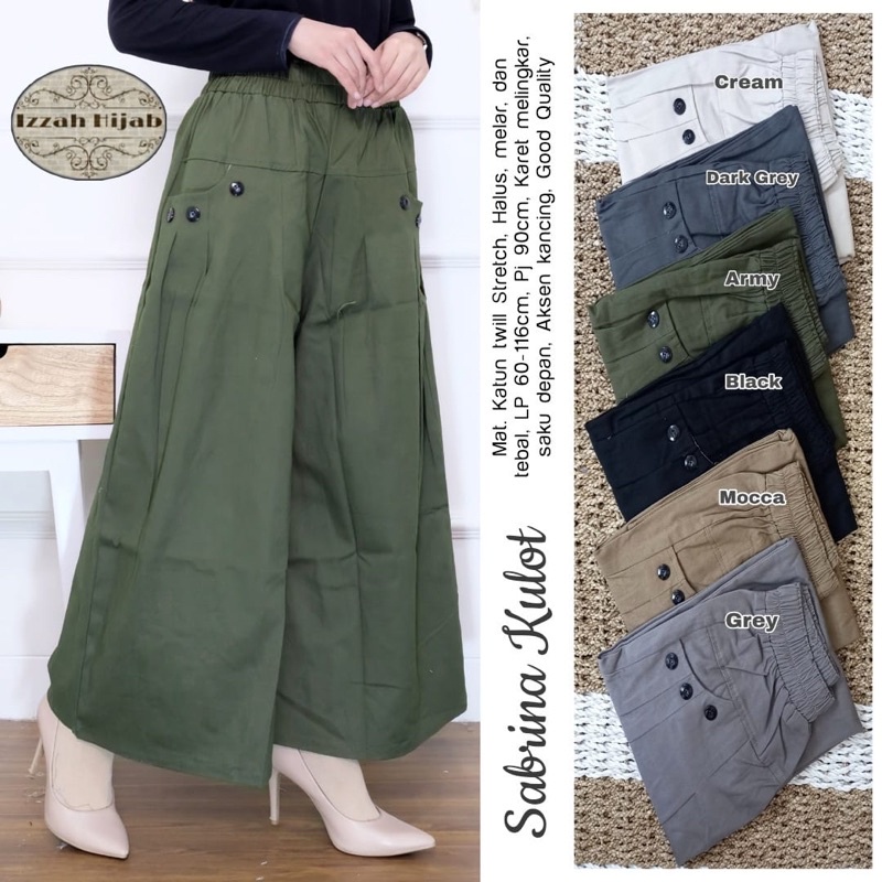 Sabrina kulot wanita/celana kulot polos/ celana kain kulot/celana  kain moderen/ celana kulot jumbo/