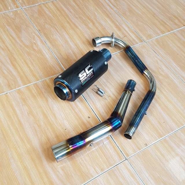 KNALPOT VIXION OLD-VIXION NEW SC PROJECT CARBON LEHER BLUEMOON